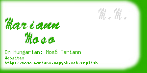 mariann moso business card